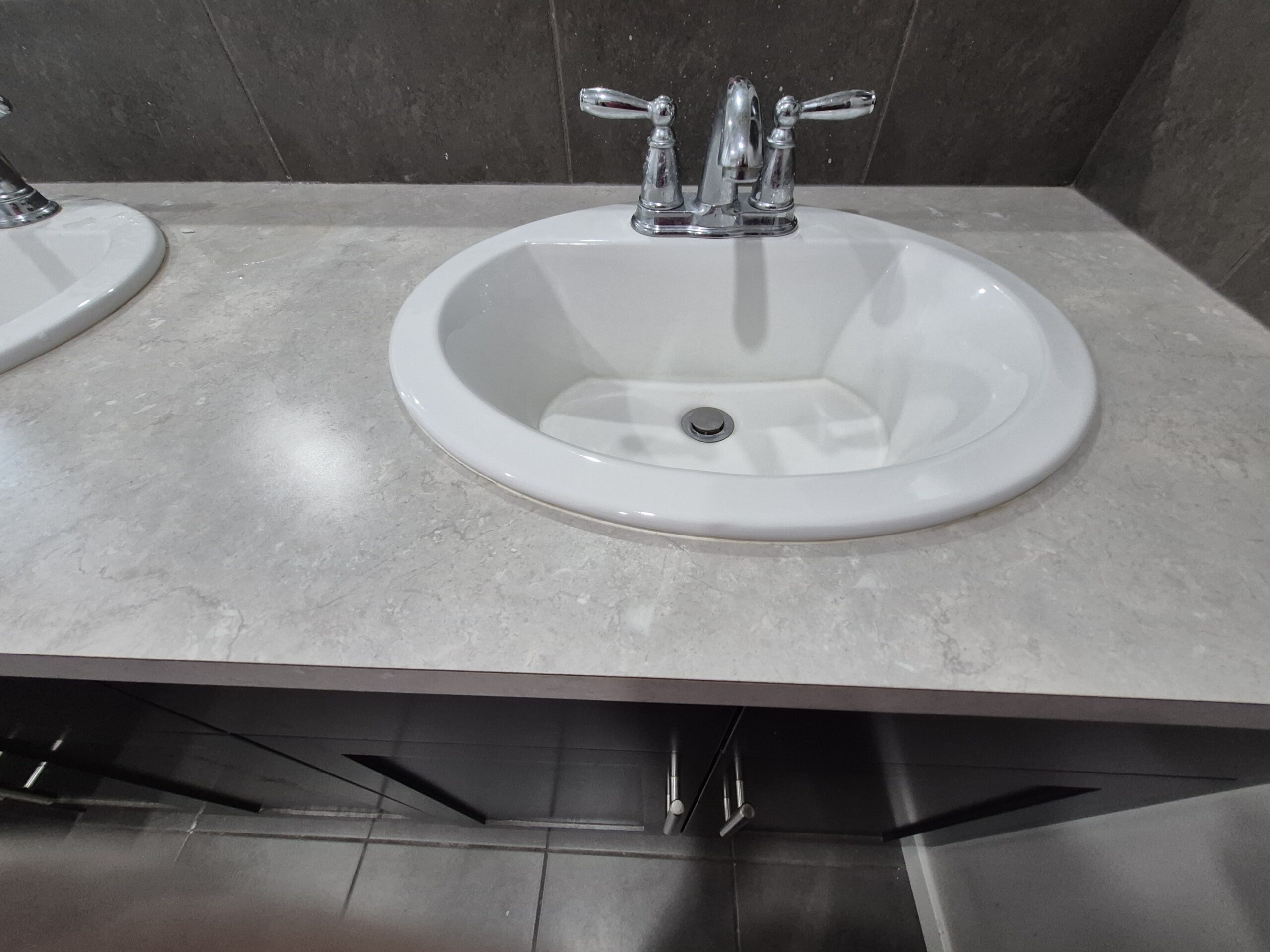 Before: bathroom sink and counter